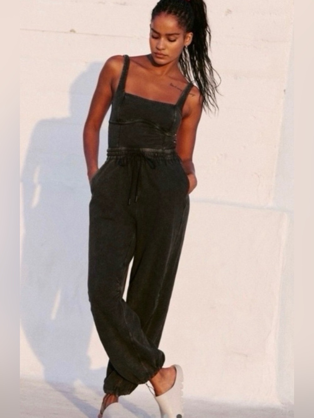 NWOT Free people inbound jumpsuit washed black Medium